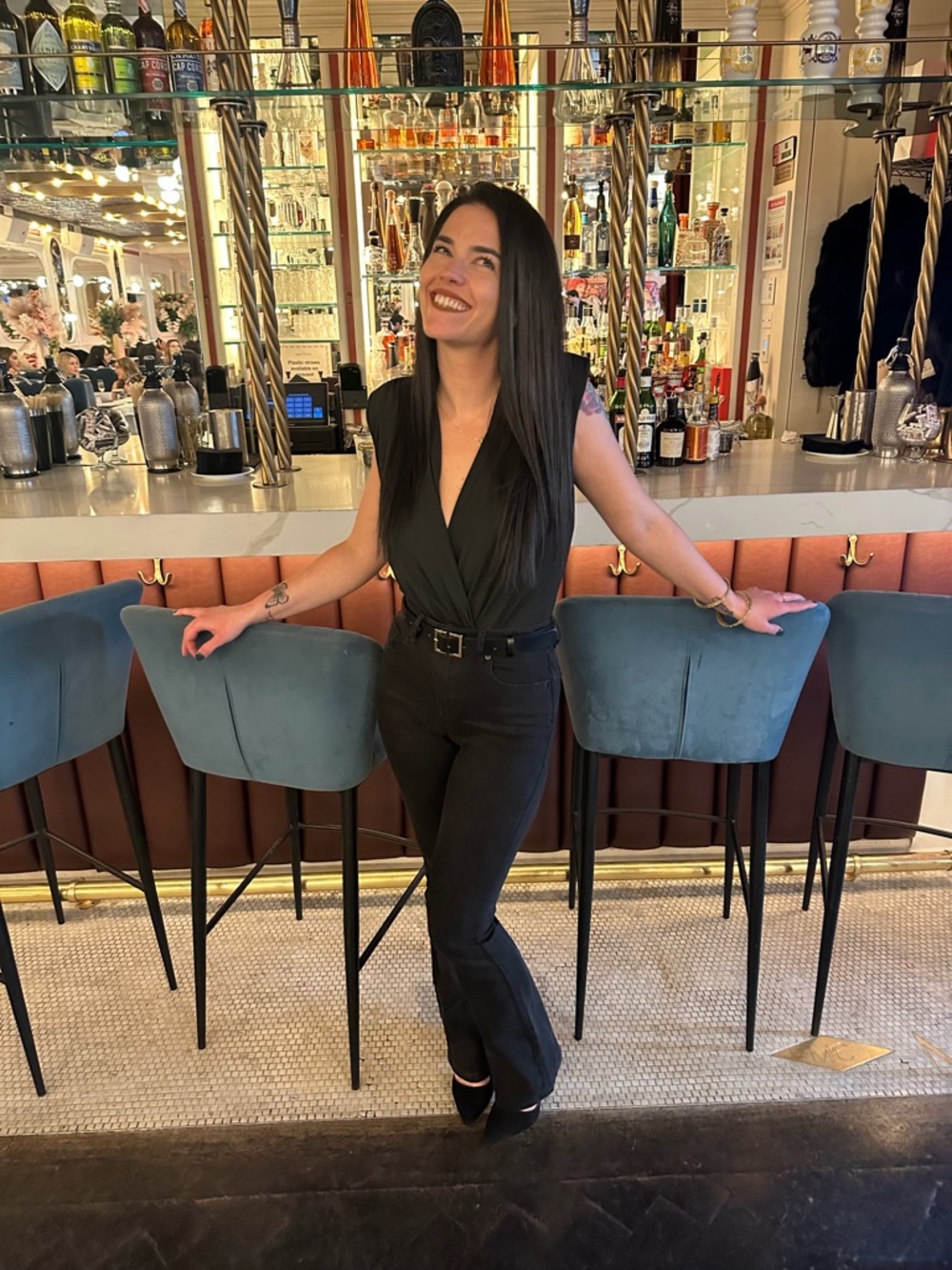 Sleeveless Black V-Neck Jumpsuit - Classic Fit